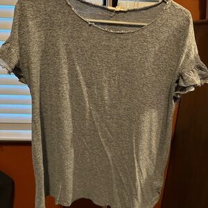 Easel Heather Blue Short Sleeve Top